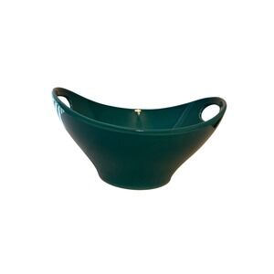 Matceramica Teal Ceramic Serving Bowl with Handles Made in Portugal Glossy Teal